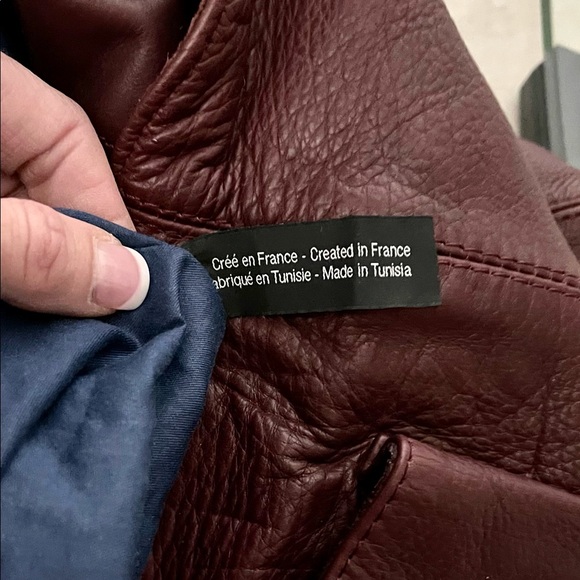 NWT - JEROME DREYFUSS “BOB” LEATHER HANDBAG (BURGUNDY) - Picture 7 of 14